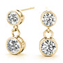 1/2 ct. tw. Bezel Dangle Lab-Grown Diamond Earrings - Detail View - Vowmira lab-grown diamond jewelry