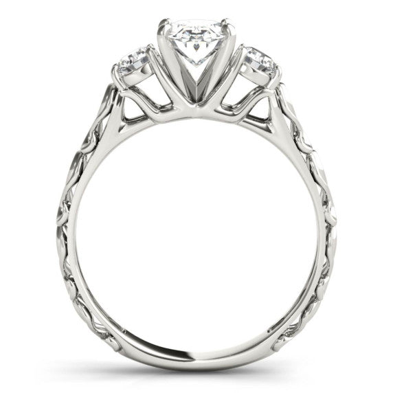 Filigree Oval Lab-Grown Diamond Ring - Detail View - Vowmira lab-grown diamond jewelry