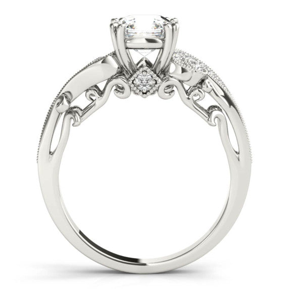 Allegra Asscher Cut Lab-Grown Diamond Ring - Detail View - Vowmira lab-grown diamond jewelry