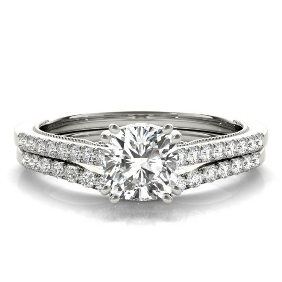 Milagros Lab-Grown Diamond Bridal Set - Main View - Vowmira lab-grown diamond jewelry