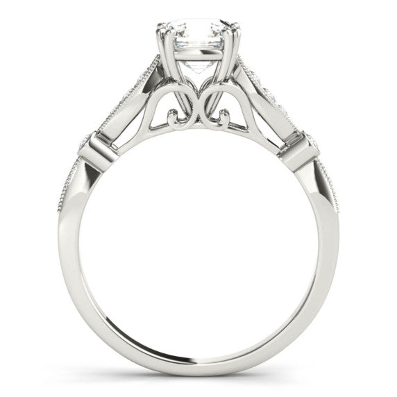 Symphony Asscher Cut Lab-Grown Diamond Ring - Detail View - Vowmira lab-grown diamond jewelry