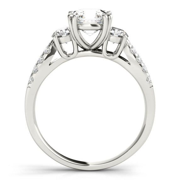 Cleopatra Three-Stone Lab-Grown Diamond Ring - Detail View - Vowmira lab-grown diamond jewelry