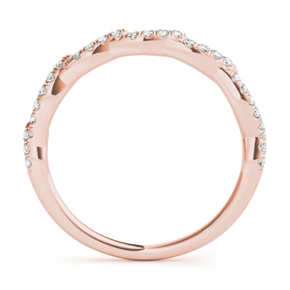 Delicate Double Weave Lab-Grown Diamond Band - Detail View - Vowmira lab-grown diamond jewelry