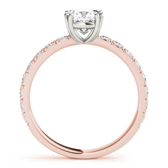 Petite Floating Gem Cushion Cut Lab-Grown Diamond Ring - Detail View - Vowmira lab-grown diamond jewelry