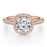 Avignon Cushion Cut Lab-Grown Diamond Ring - Detail View - Vowmira lab-grown diamond jewelry