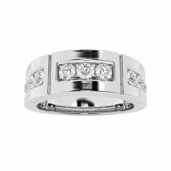 Round Men's Wedding Lab-Grown Diamond Men's Band - Main View - Vowmira lab-grown diamond jewelry