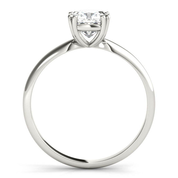 Classic Solitaire Cushion Cut Lab-Grown Diamond Ring - Detail View - Vowmira lab-grown diamond jewelry