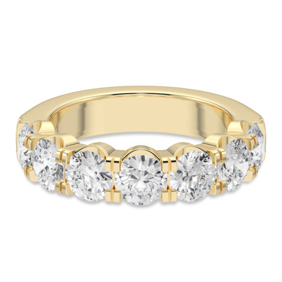 4 ct. tw. Round 7 Stone Comfort Lab-Grown Diamond Ring - Main View - Vowmira lab-grown diamond jewelry