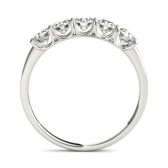 3/4 ct. tw. Classic 5 Stone Lab-Grown Diamond Band - Detail View - Vowmira lab-grown diamond jewelry