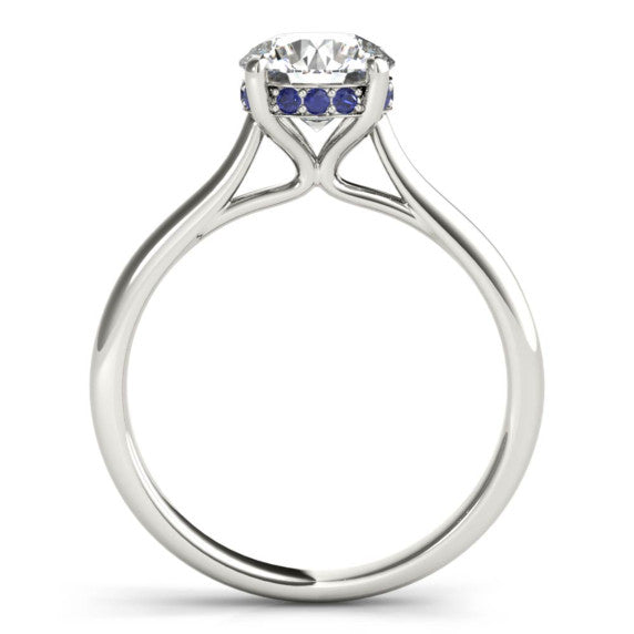 Quiet Beauty Sapphire Accent Lab-Grown Diamond Ring - Detail View - Vowmira lab-grown diamond jewelry