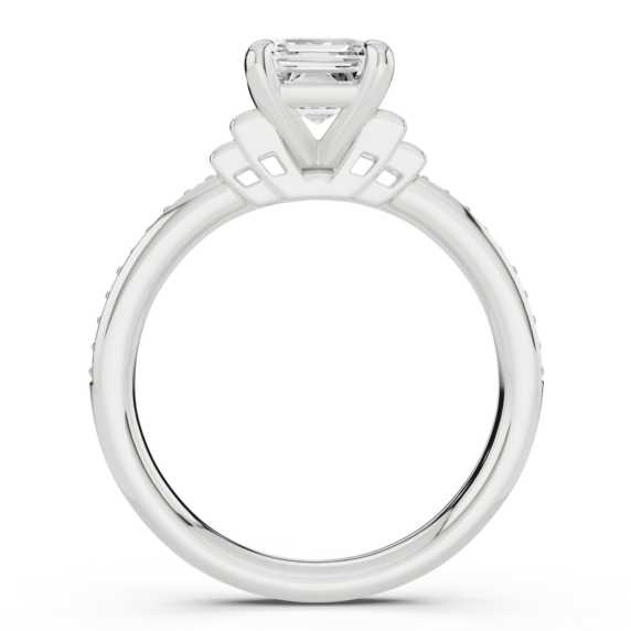 Giada Three-Stone Lab-Grown Diamond Ring - Detail View - Vowmira lab-grown diamond jewelry