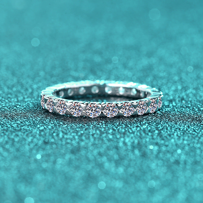 Vowmira Eternity Moissanite Wedding Band, hero view