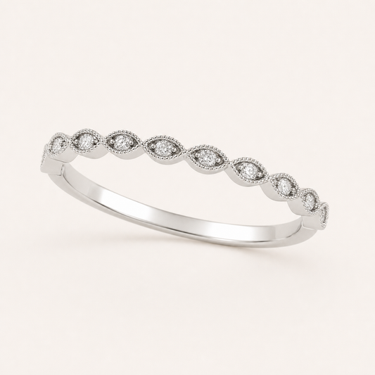 Vowmira Nove round nine-stone lab-grown diamond men's band, three-quarter view