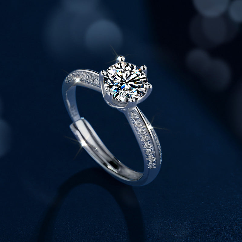 Half of My Kingdom 1 Carat Lab-Grown Diamond Halo Ring - 925 Sterling Silver - View 7 - Vowmira lab-grown diamond jewelry