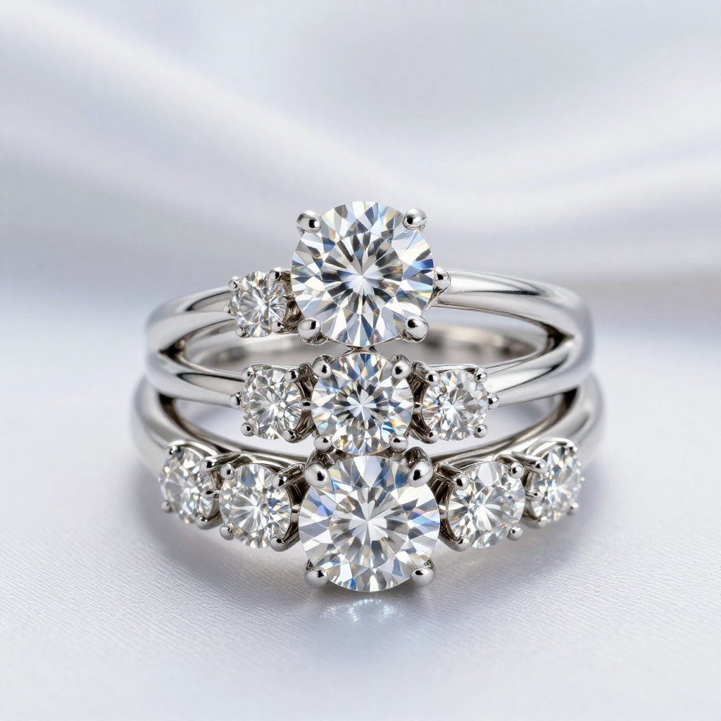 Lab-grown diamond ring enhancer and wedding band design