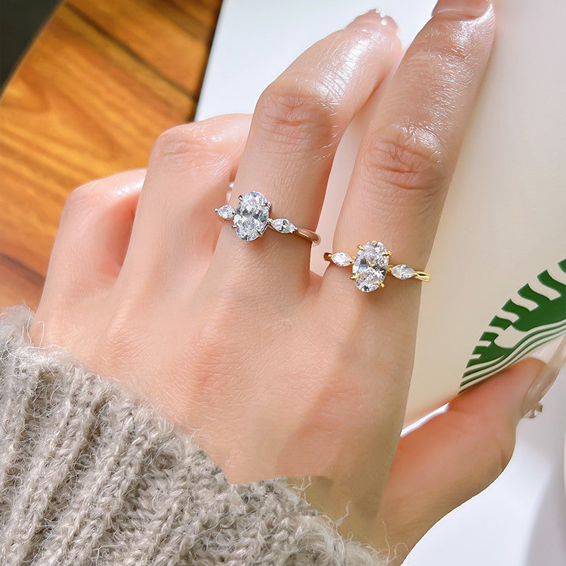 Past, Present & Future Oval Lab-Grown Diamond Ring in Gold - alternate product view 2 - Vowmira lab-grown diamond jewelry