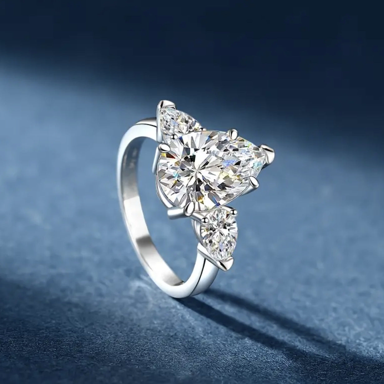 Stellamarquise Heart-Cut Lab-Grown Diamond Ring - 925 Sterling Silver - main product view