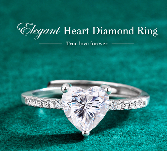 Vowmira Heart Cut Lab-Grown Diamond Ring S925 Silver - Vowmira lab-grown diamond jewelry