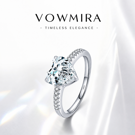 Vowmira Bordeaux Heart Cut Lab-Grown Diamond Ring S925 silver band - Vowmira lab-grown diamond jewelry