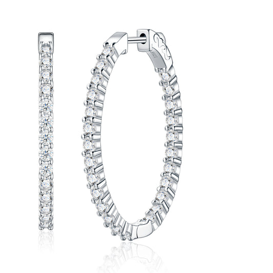Classic Inside-Out Lab-Grown Diamond Hoop Earrings - main product view - Vowmira lab-grown diamond jewelry