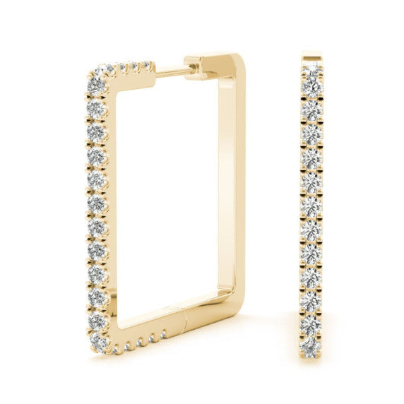3/8 ct. tw. Geometric Lab-Grown Diamond Hoops - Main View