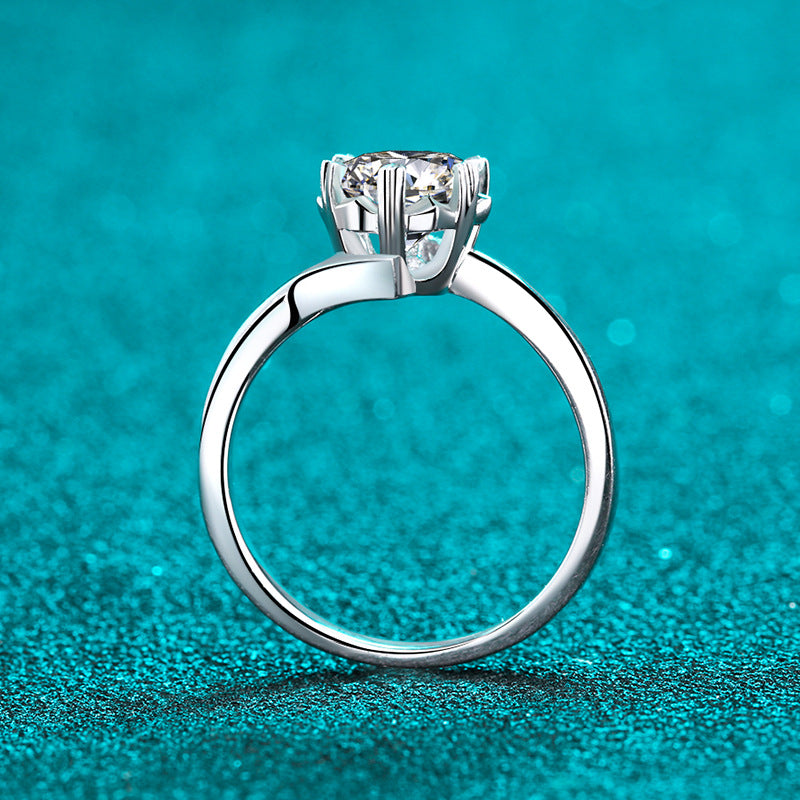 1 ct “Promise” 925 Sterling Silver Snowflake Lab-Grown Diamond Ring - Lifestyle View - Vowmira lab-grown diamond jewelry