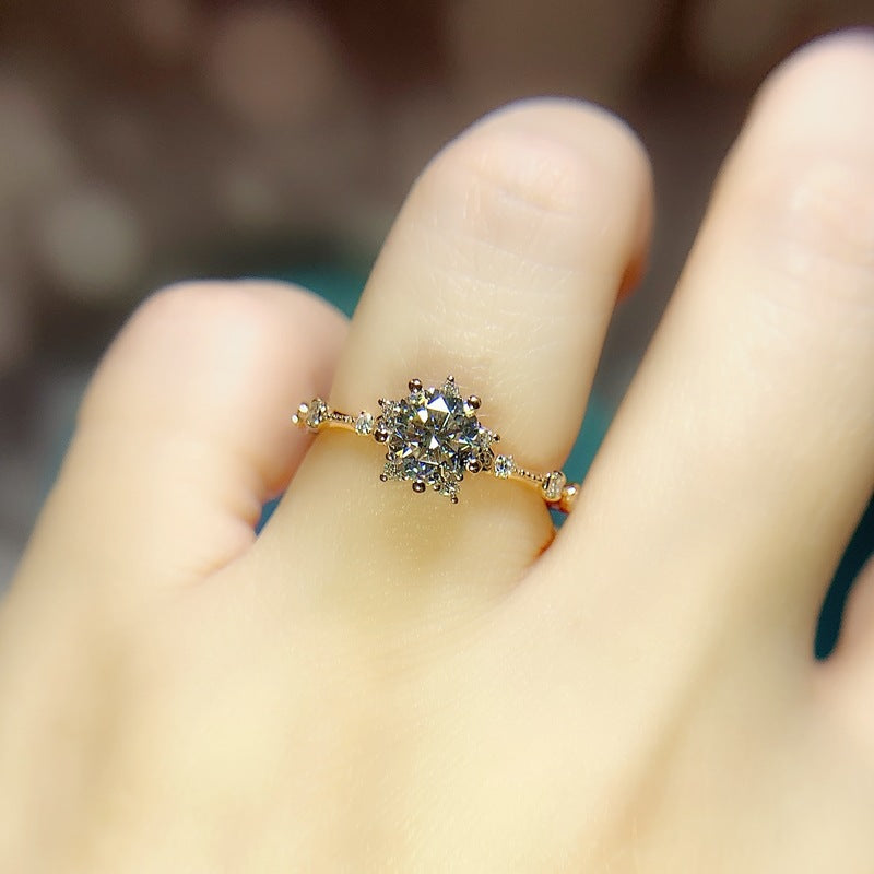 Promise Queen's Lab-Grown Diamond Ring - Exquisite Elegance - Side View - Vowmira lab-grown diamond jewelry
