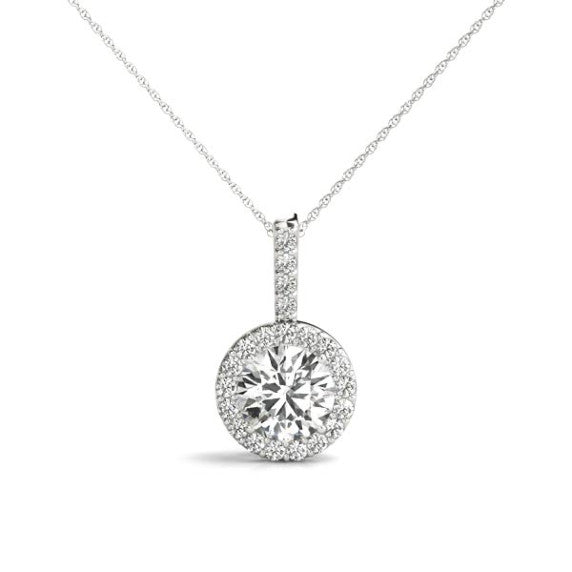 3/4 ct. tw. Delicate Halo Lab-Grown Diamond Pendant - Main View