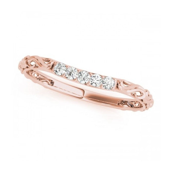 Filigree 3 Stone Lab-Grown Diamond Band - Main View