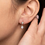 1/2 ct. tw. Bezel Dangle Lab-Grown Diamond Earrings - Side View