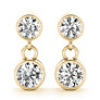 1/2 ct. tw. Bezel Dangle Lab-Grown Diamond Earrings - View 2