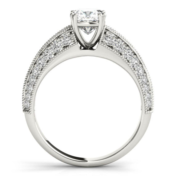Aspen Cushion Cut Lab-Grown Diamond Ring - Detail View - Vowmira lab-grown diamond jewelry