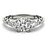 Filigree Cushion Cut Lab-Grown Diamond Ring - Side View