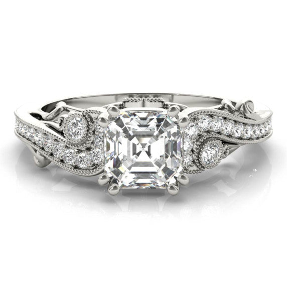 Allegra Asscher Cut Lab-Grown Diamond Ring - Main View - Vowmira lab-grown diamond jewelry