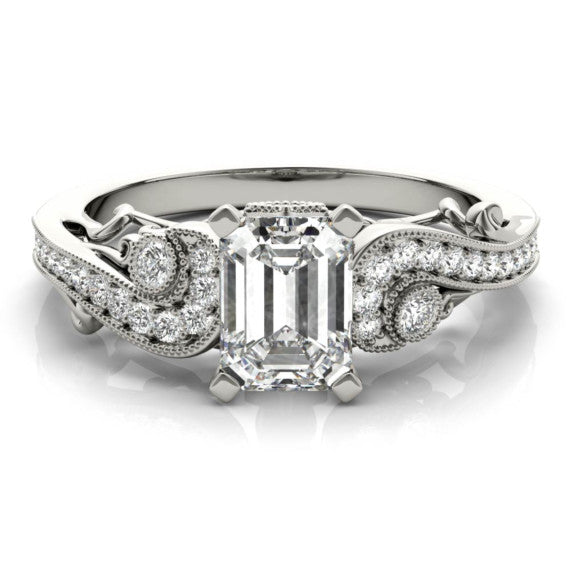 Allegra Emerald Cut Lab-Grown Diamond Ring - Main View
