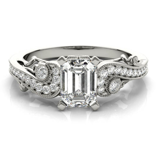 Allegra Emerald Cut Lab-Grown Diamond Ring - Main View - Vowmira lab-grown diamond jewelry