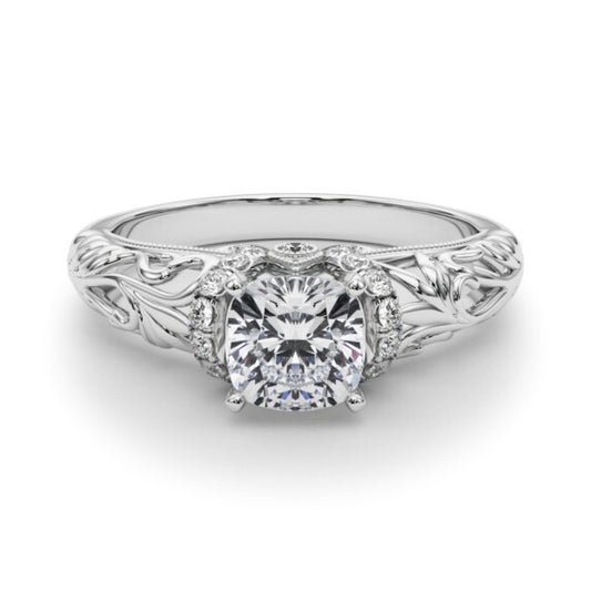 Milano Cushion Cut Lab-Grown Diamond Ring - Main View - Vowmira lab-grown diamond jewelry