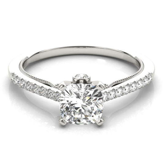 Milagros Cushion Cut Lab-Grown Diamond Ring - Main View - Vowmira lab-grown diamond jewelry
