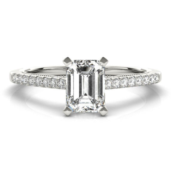 Milagros Emerald Cut Lab-Grown Diamond Ring - Main View