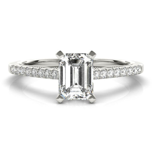 Milagros Emerald Cut Lab-Grown Diamond Ring - Main View - Vowmira lab-grown diamond jewelry