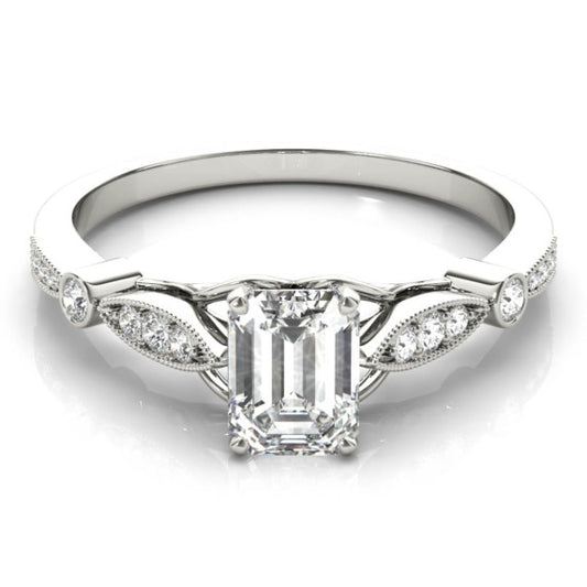 Symphony Emerald Cut Lab-Grown Diamond Ring - Main View - Vowmira lab-grown diamond jewelry