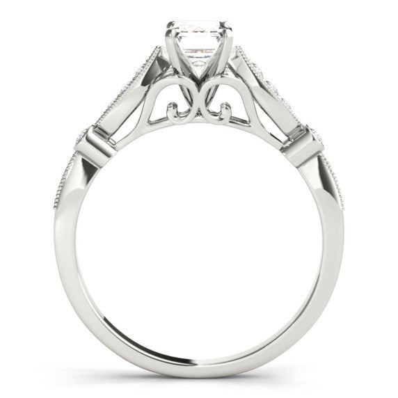 Symphony Emerald Cut Lab-Grown Diamond Ring - Detail View - Vowmira lab-grown diamond jewelry