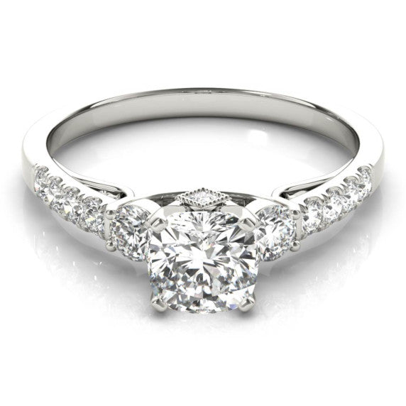 Epaulette Cushion Cut Lab-Grown Diamond Ring - Main View