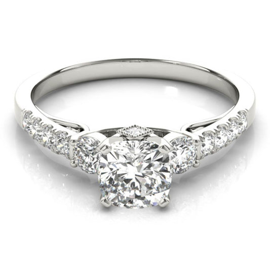 Epaulette Cushion Cut Lab-Grown Diamond Ring - Main View - Vowmira lab-grown diamond jewelry