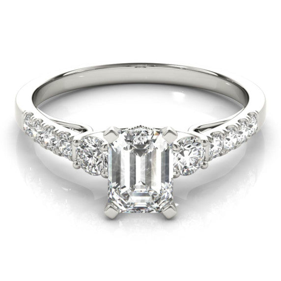 Epaulette Emerald Cut Lab-Grown Diamond Ring - Main View - Vowmira lab-grown diamond jewelry