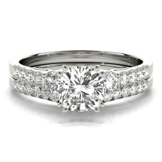 Epaulette Lab-Grown Diamond Bridal Set - Main View - Vowmira lab-grown diamond jewelry