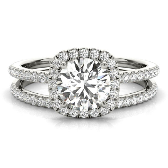 Delicate Halo Lab-Grown Diamond Bridal Set - Main View - Vowmira lab-grown diamond jewelry