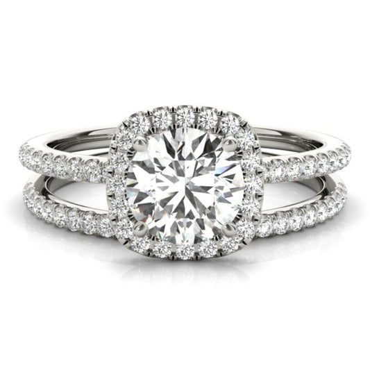 Delicate Halo Lab-Grown Diamond Bridal Set - Main View - Vowmira lab-grown diamond jewelry