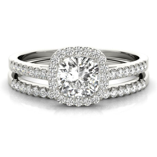 Eleganza Lab-Grown Diamond Bridal Set - Main View - Vowmira lab-grown diamond jewelry