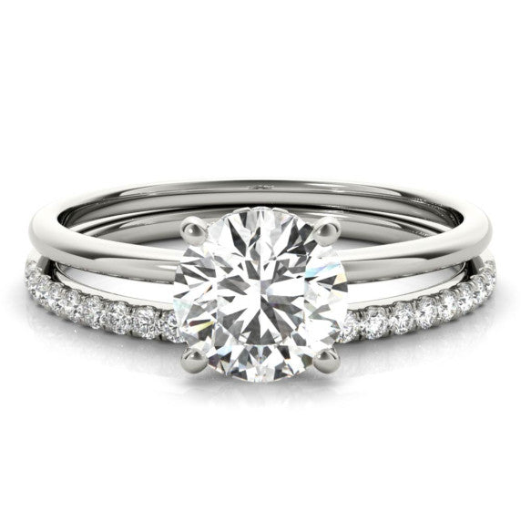 Quiet Beauty Lab-Grown Diamond Bridal Set - Main View - Vowmira lab-grown diamond jewelry